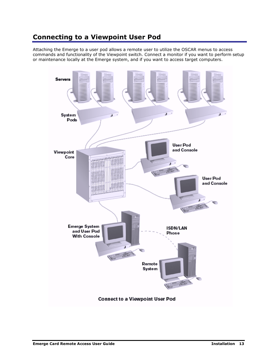 Connecting to a viewpoint user pod | Apex Digital Apex EmergeCard Remote Access User Manual | Page 17 / 52