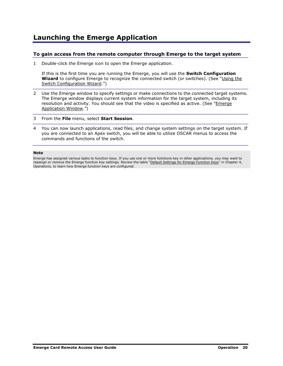 Launching the emerge application | Apex Digital Apex EmergeCard Remote Access User Manual | Page 24 / 52