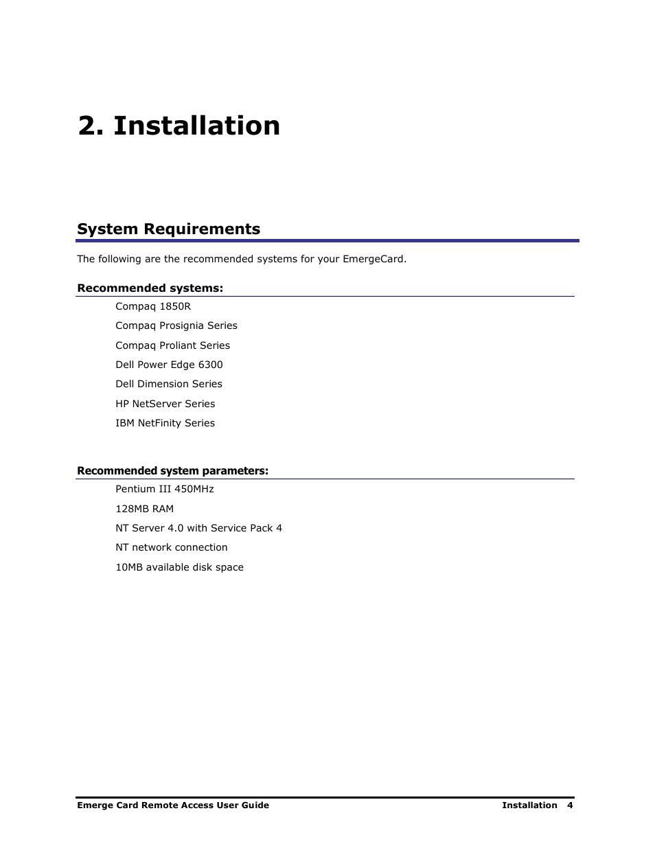 Installation, System requirements | Apex Digital Apex EmergeCard Remote Access User Manual | Page 8 / 52
