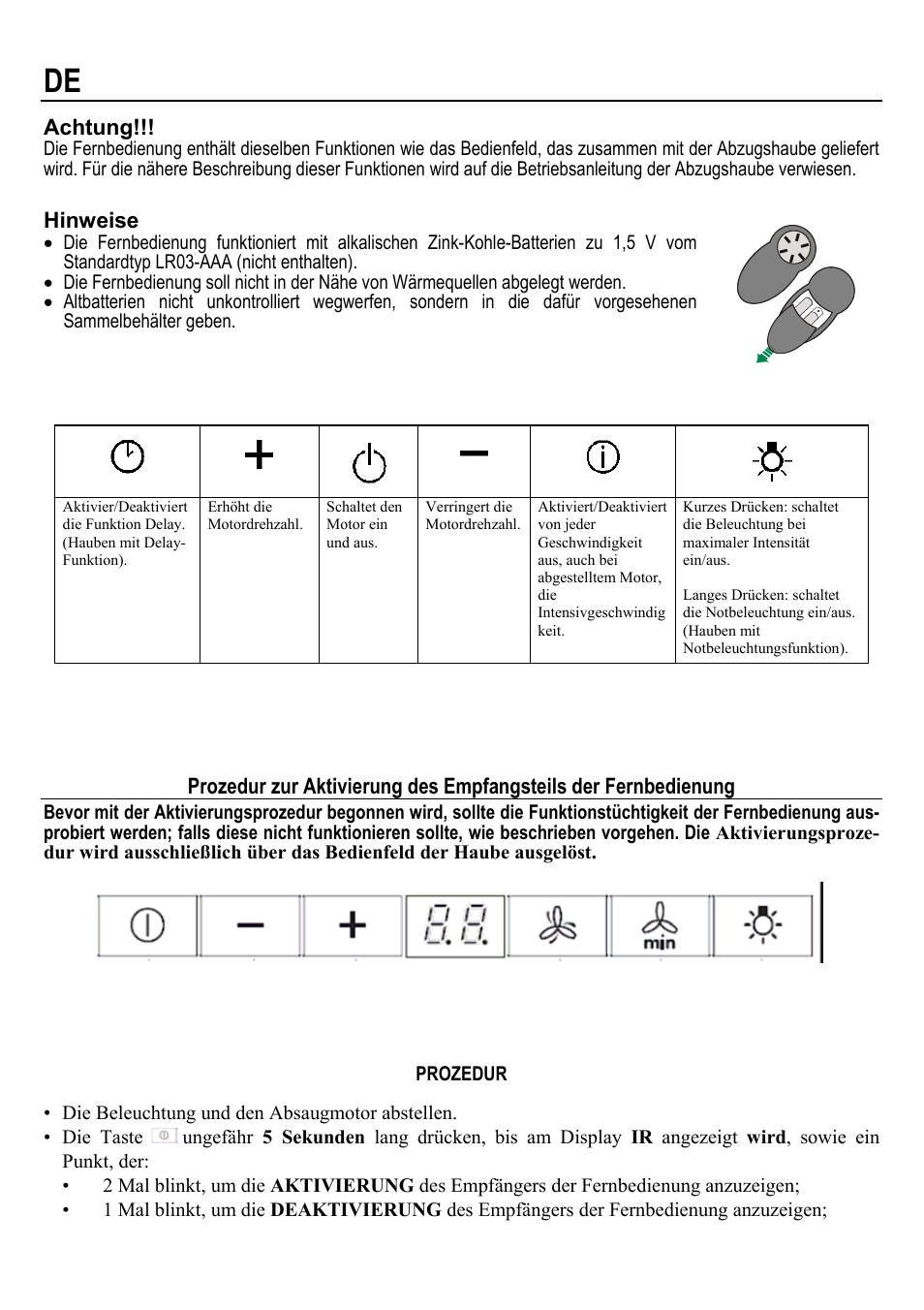 Achtung, Hinweise | AEG X59143MD0 User Manual | Page 5 / 12