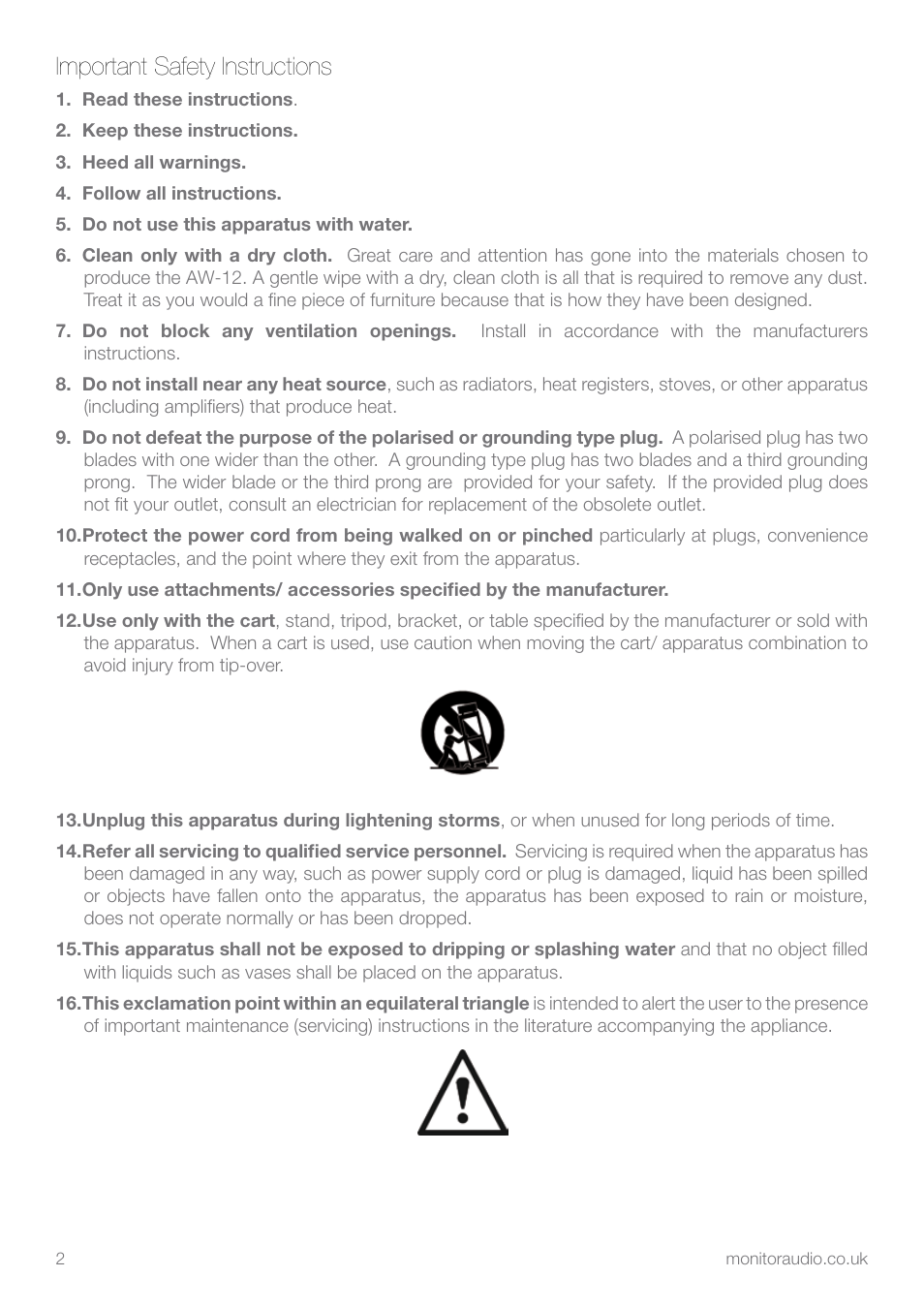 Important safety instructions | Apex Digital AW-12 User Manual | Page 4 / 16