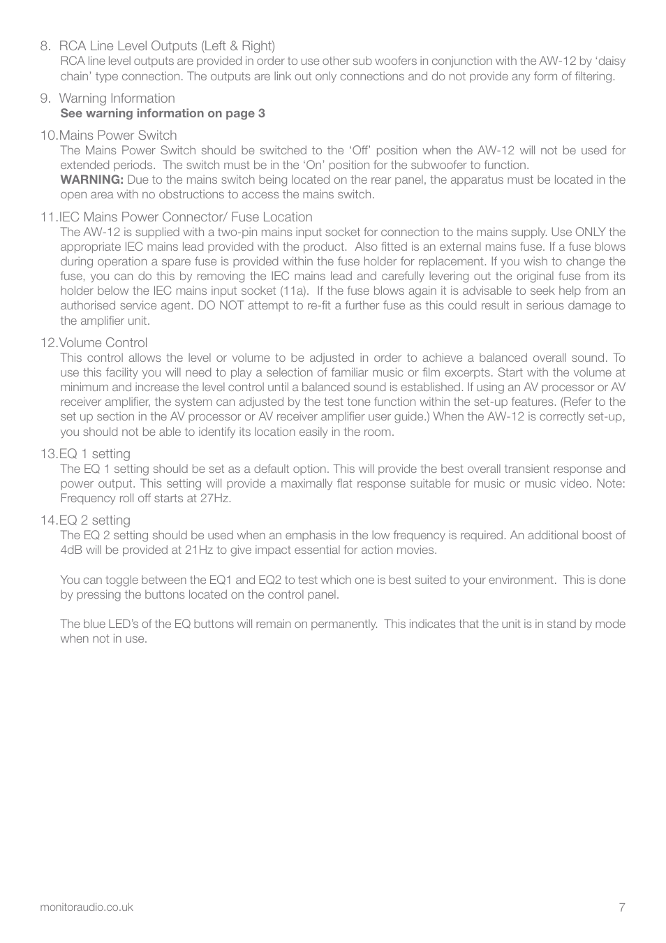 Apex Digital AW-12 User Manual | Page 9 / 16