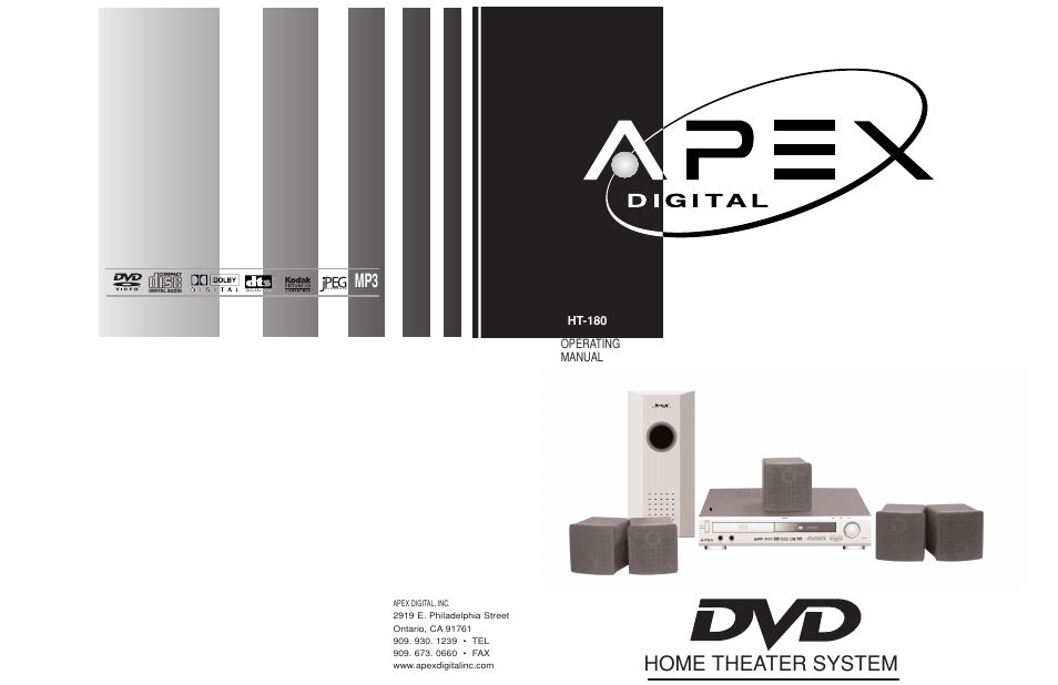 Apex Digital HT-180 User Manual | 44 pages