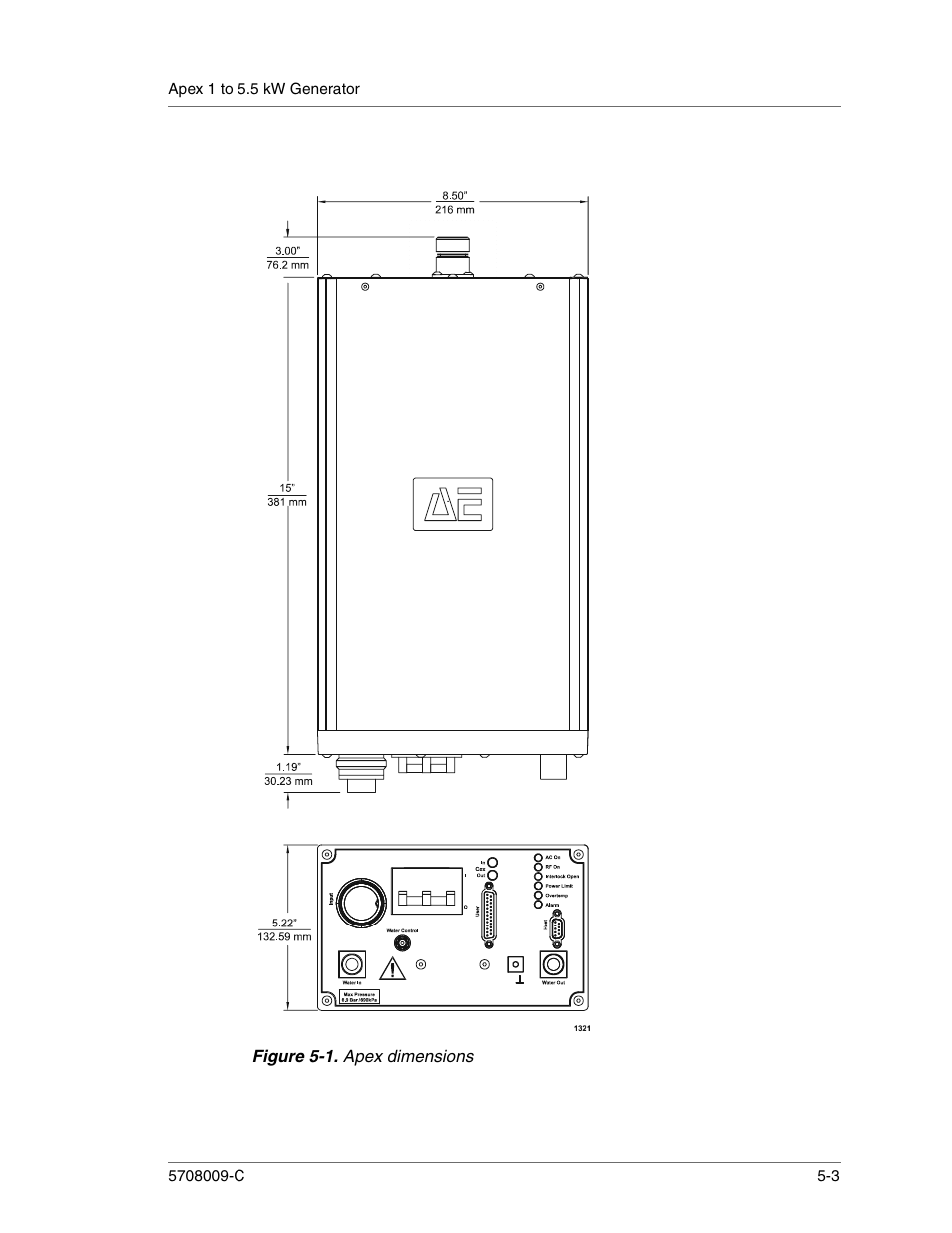 Figure 5-1. apex dimensions, Apex dimensions -3 | Apex Digital 5708009-C User Manual | Page 131 / 160