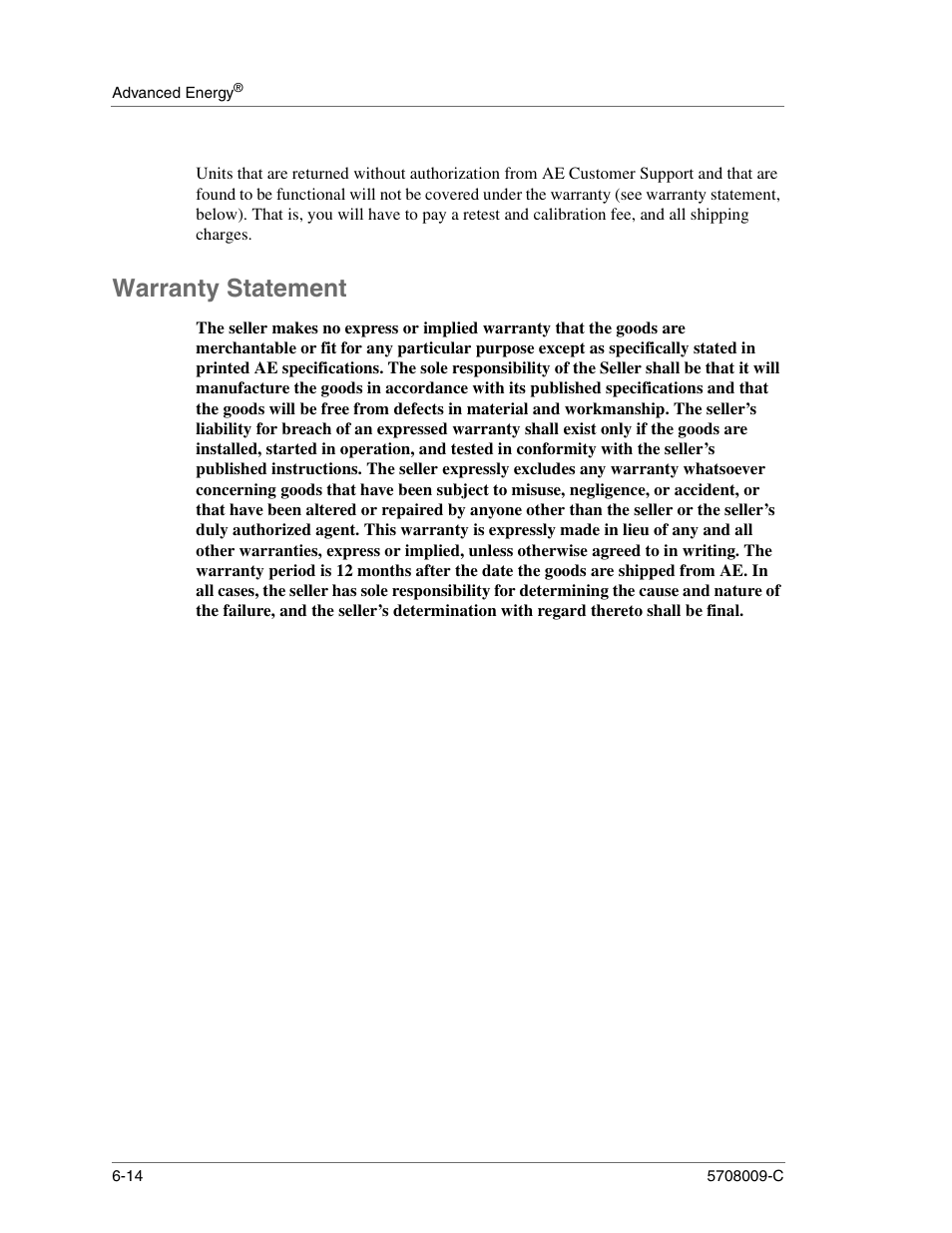 Warranty statement, Warranty statement -14 | Apex Digital 5708009-C User Manual | Page 156 / 160