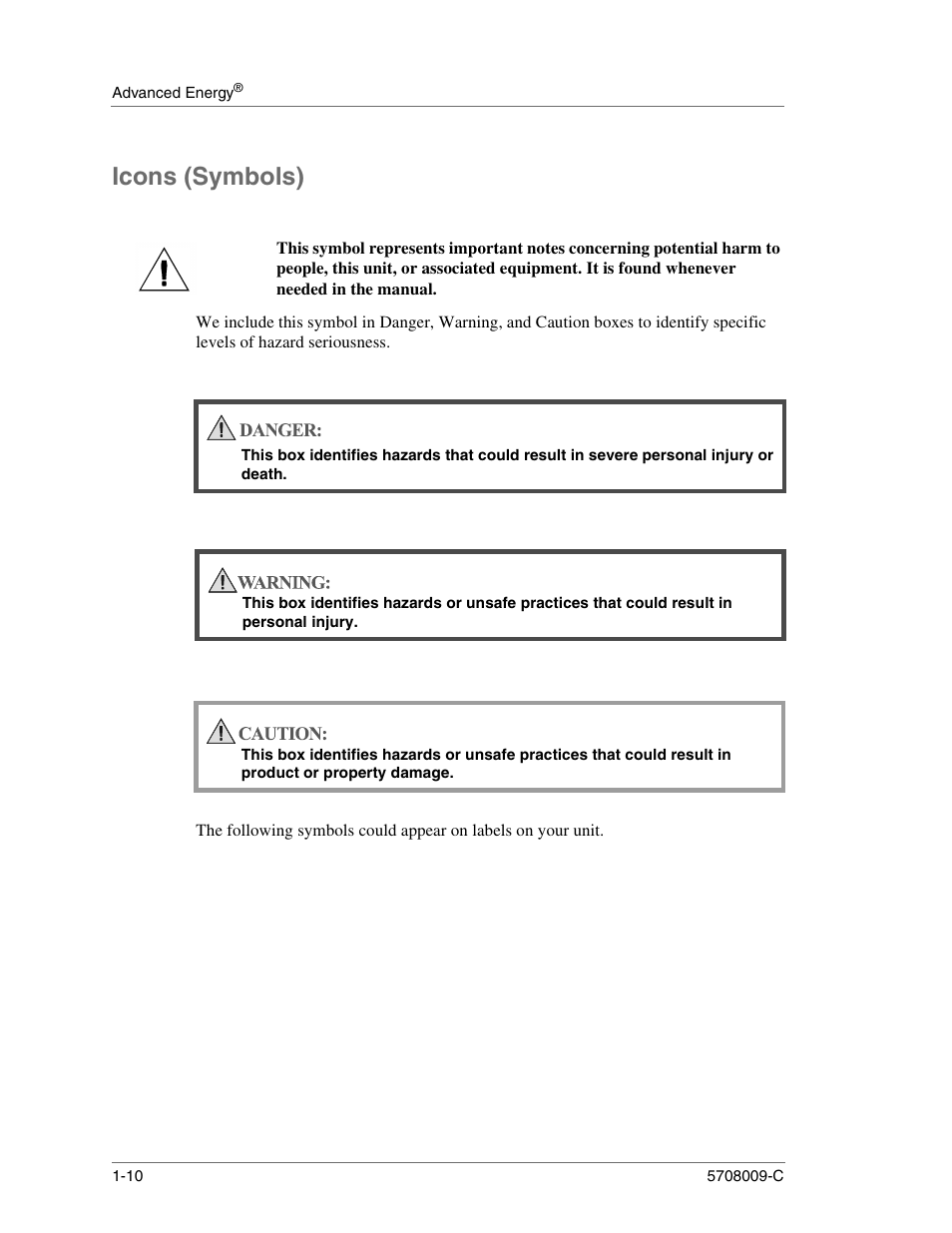 Icons (symbols), Icons (symbols) -10 | Apex Digital 5708009-C User Manual | Page 22 / 160