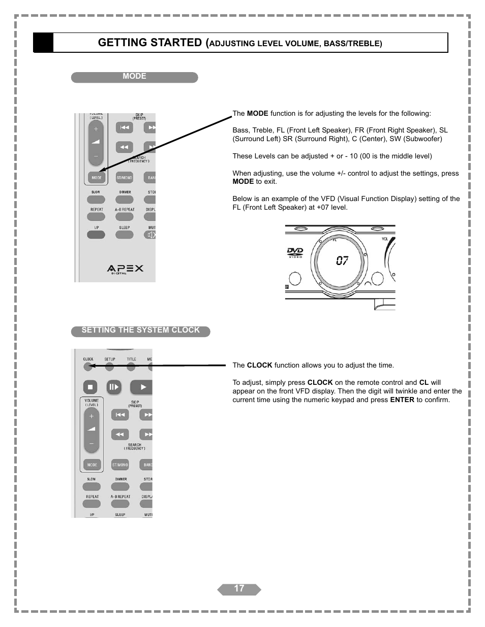 Getting started | Apex Digital HT-175 User Manual | Page 18 / 34