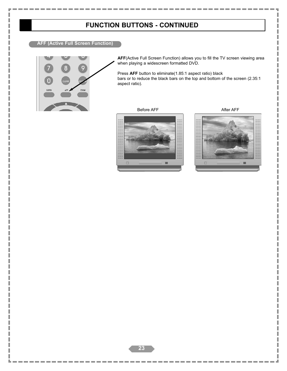 Function buttons - continued | Apex Digital HT-175 User Manual | Page 24 / 34