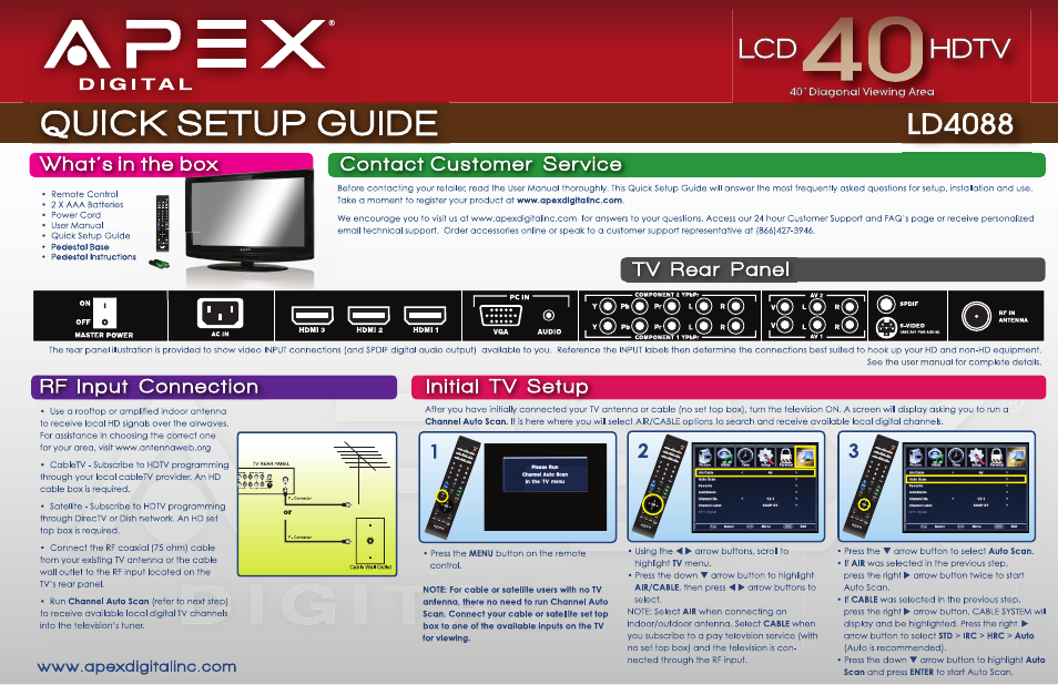 Apex Digital LD4088 User Manual | 2 pages