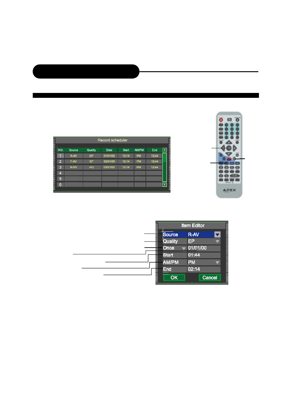 Recording options | Apex Digital DRX-9000 User Manual | Page 32 / 41