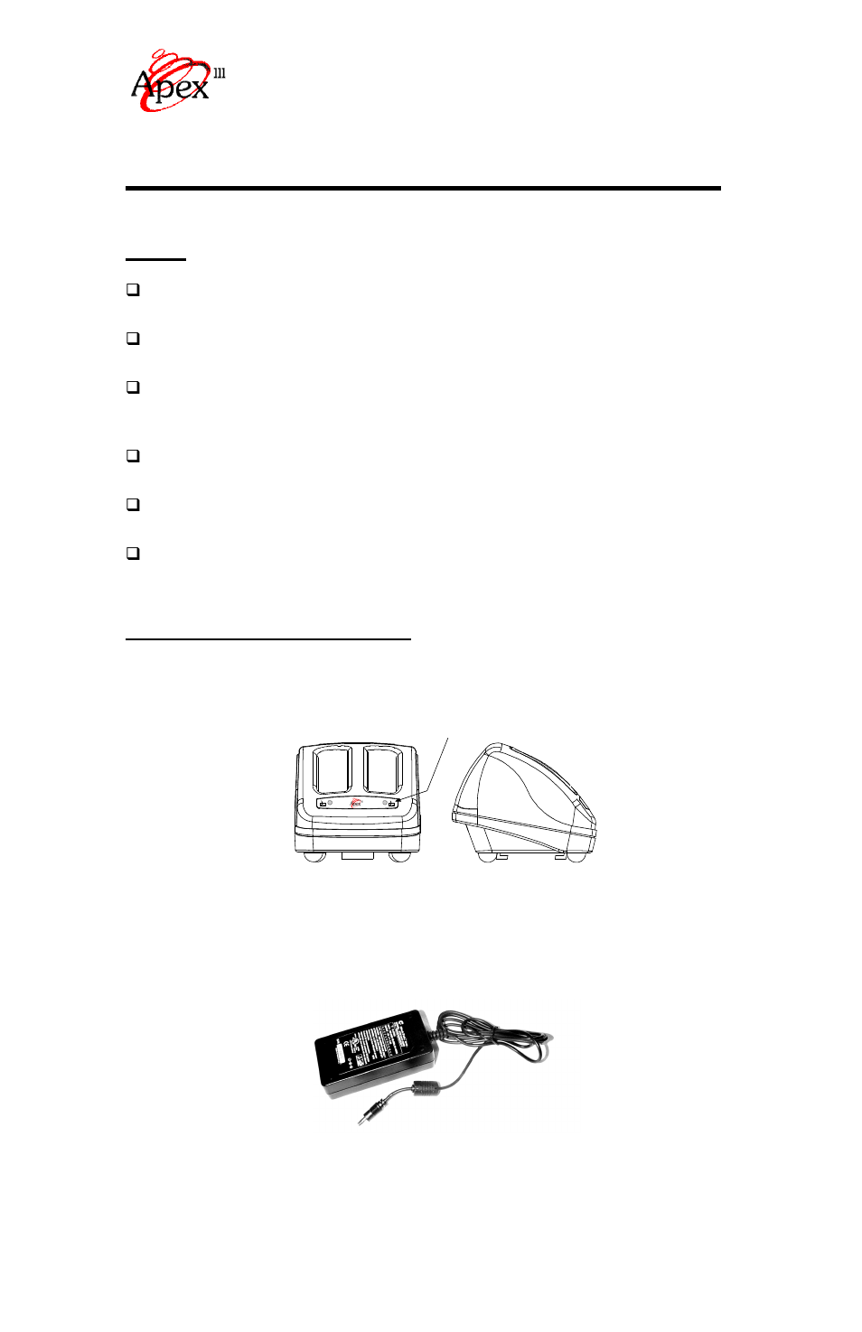 Apex Digital External Charger User Manual | 4 pages