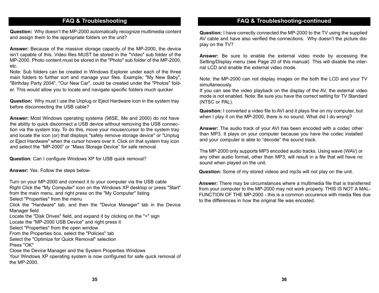 Apex Digital MP-2000 User Manual | Page 19 / 21