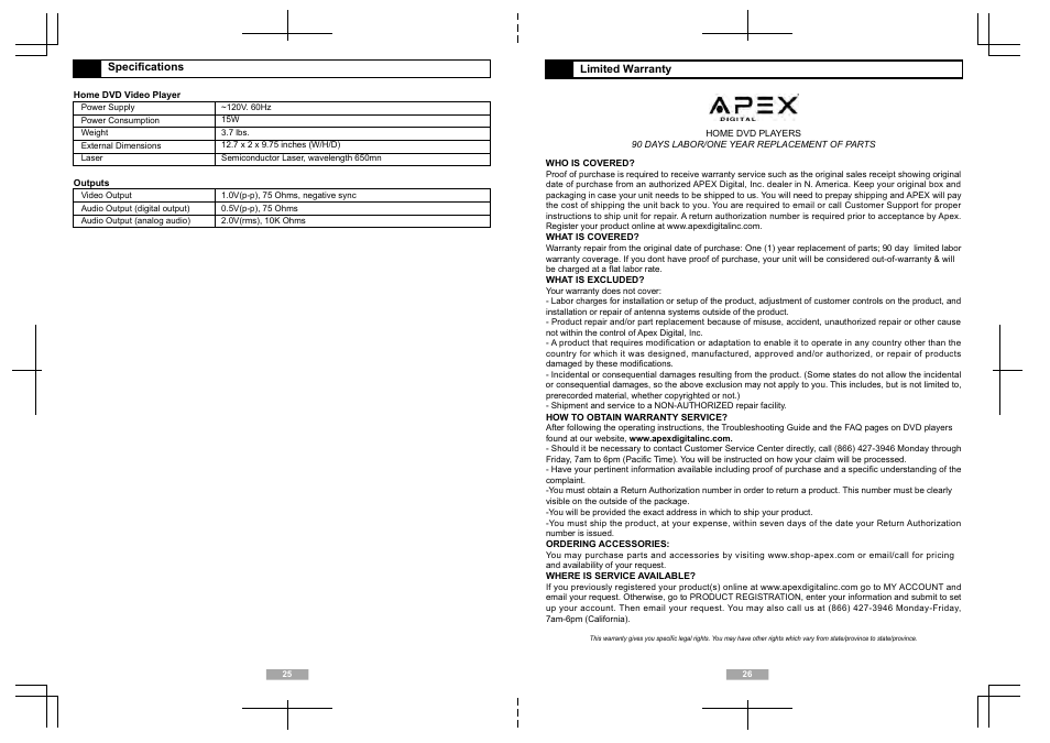 Ad1118 manual eng_v1_14.ai | Apex Digital AD1118 User Manual | Page 14 / 14