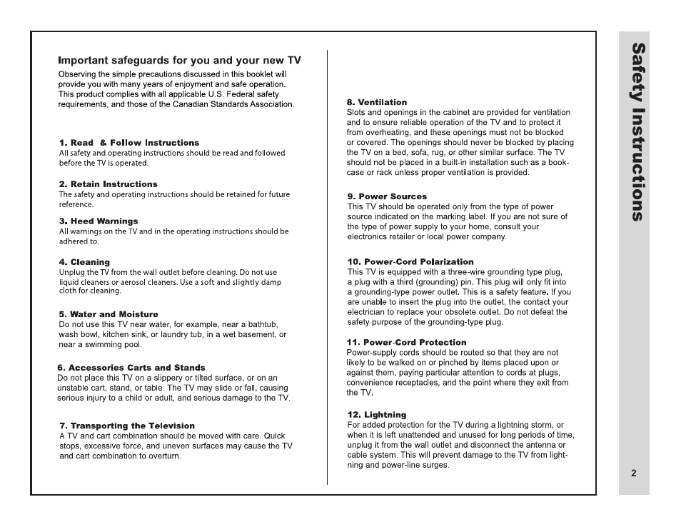 Saf ety instr uctions | Apex Digital LD3249 User Manual | Page 3 / 32