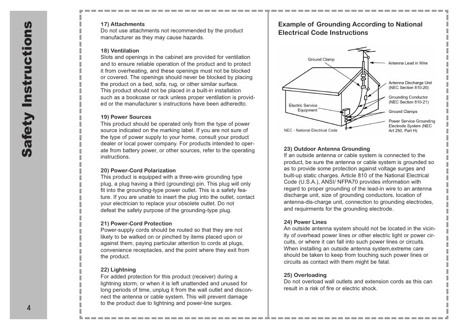 Sa fe ty i ns tr uc ti on s | Apex Digital AVL 2778 User Manual | Page 4 / 26