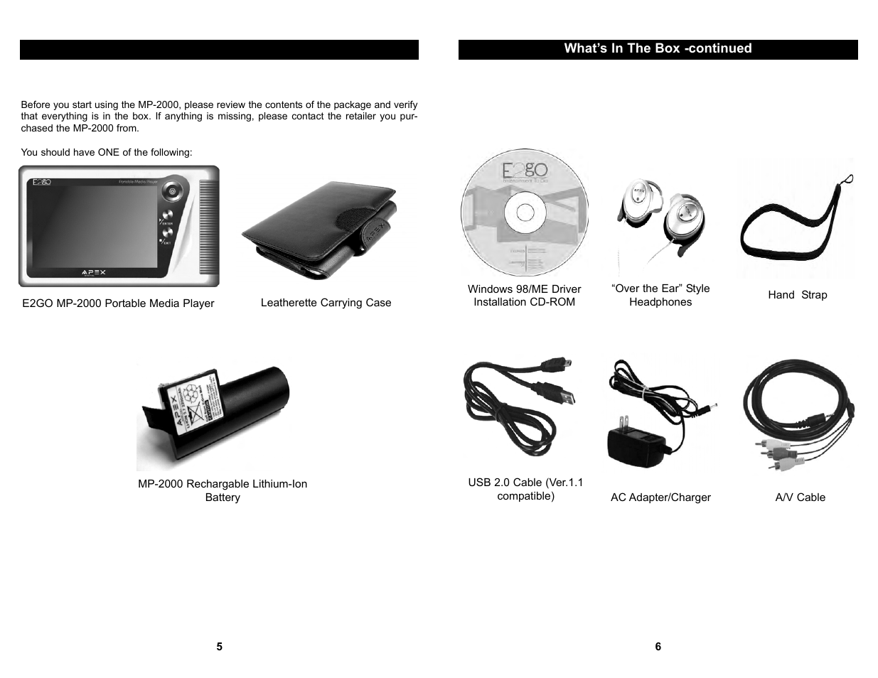 Apex Digital MP2000 User Manual | Page 4 / 21