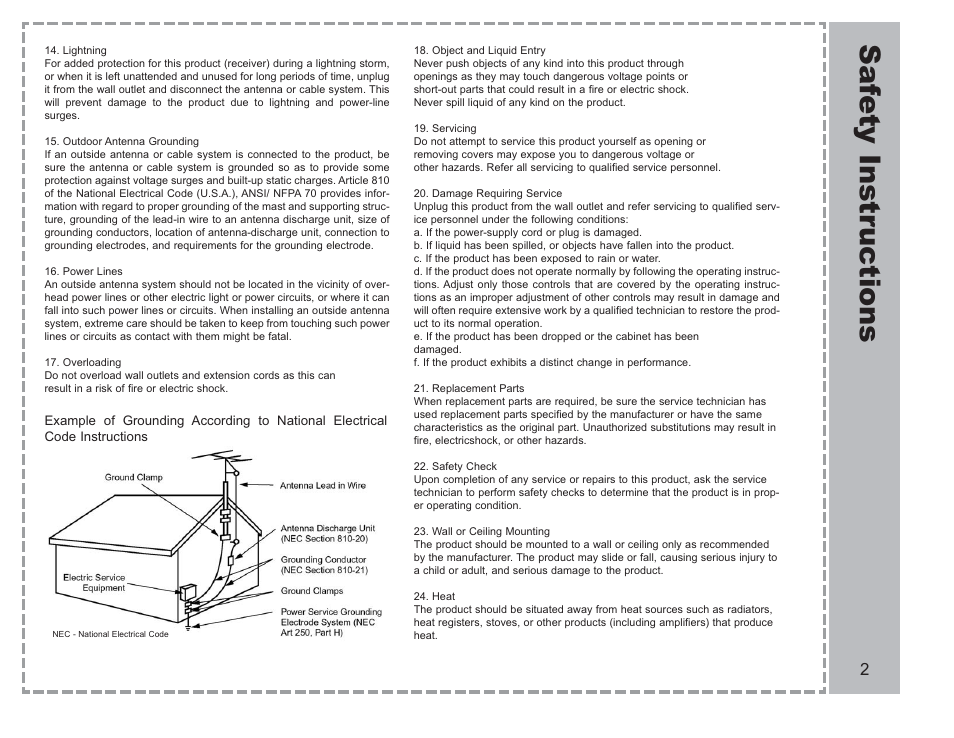 Saf ety instr uctions | Apex Digital AVL-2076 User Manual | Page 3 / 21