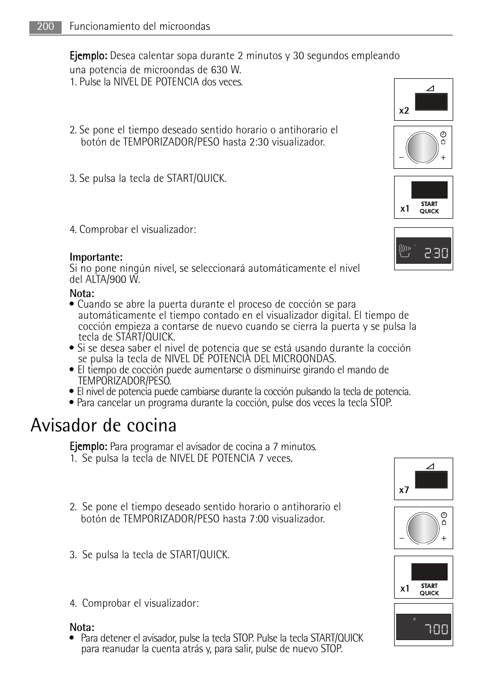 Avisador de cocina, X2 x7 x1 | AEG MC2665E-M User Manual | Page 200 / 228