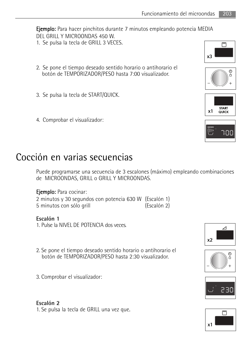 Cocción en varias secuencias, X3 x1 | AEG MC2665E-M User Manual | Page 203 / 228