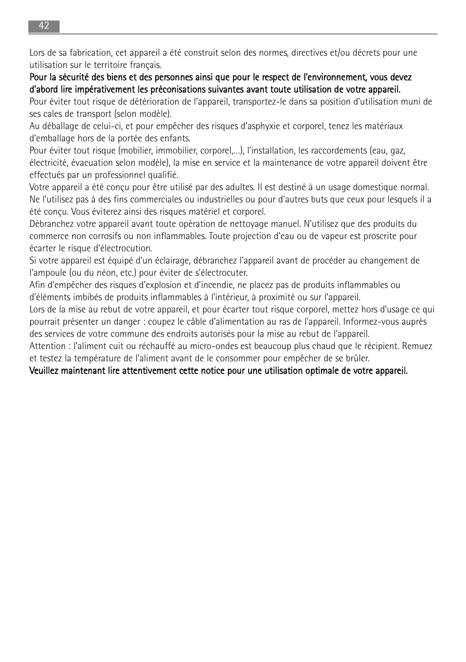 French mg _aeg guidelines-mg | AEG MC2665E-M User Manual | Page 42 / 228
