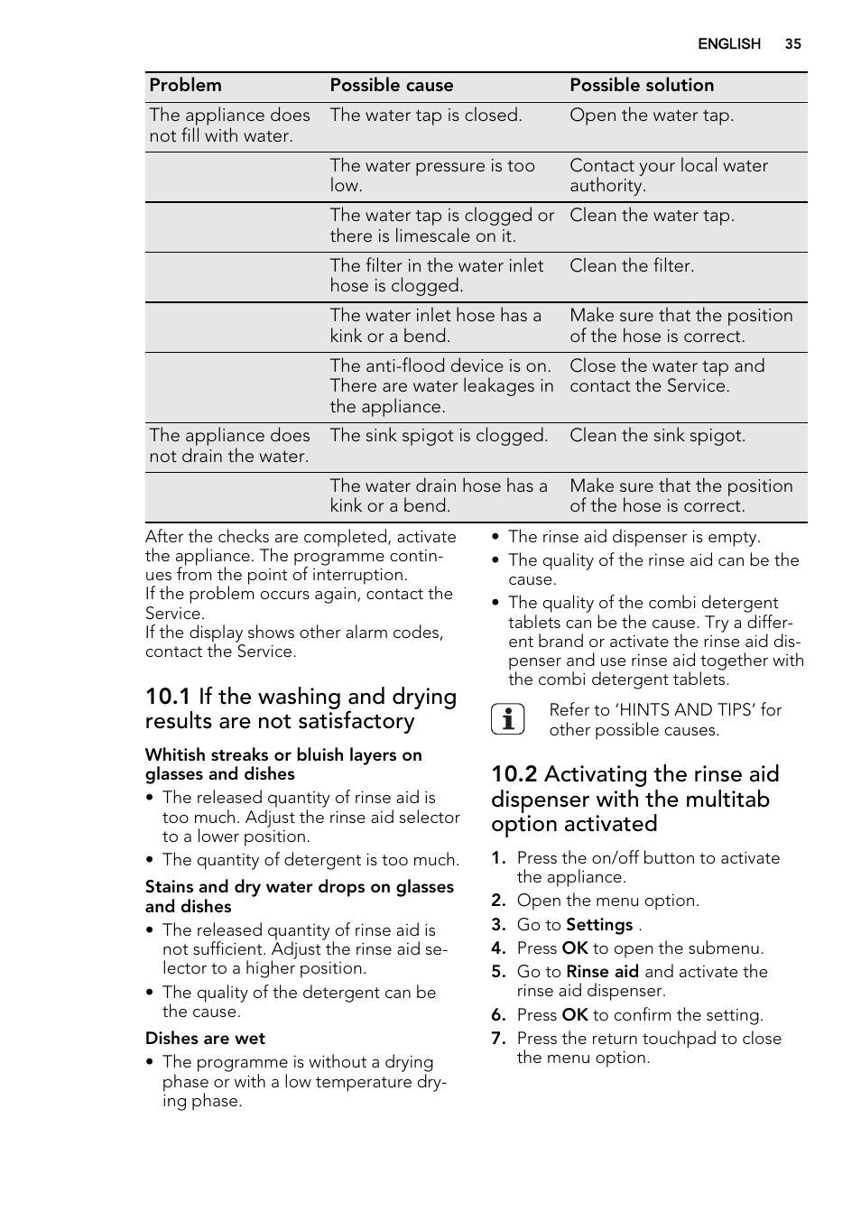 AEG F65042W0P User Manual | Page 35 / 76