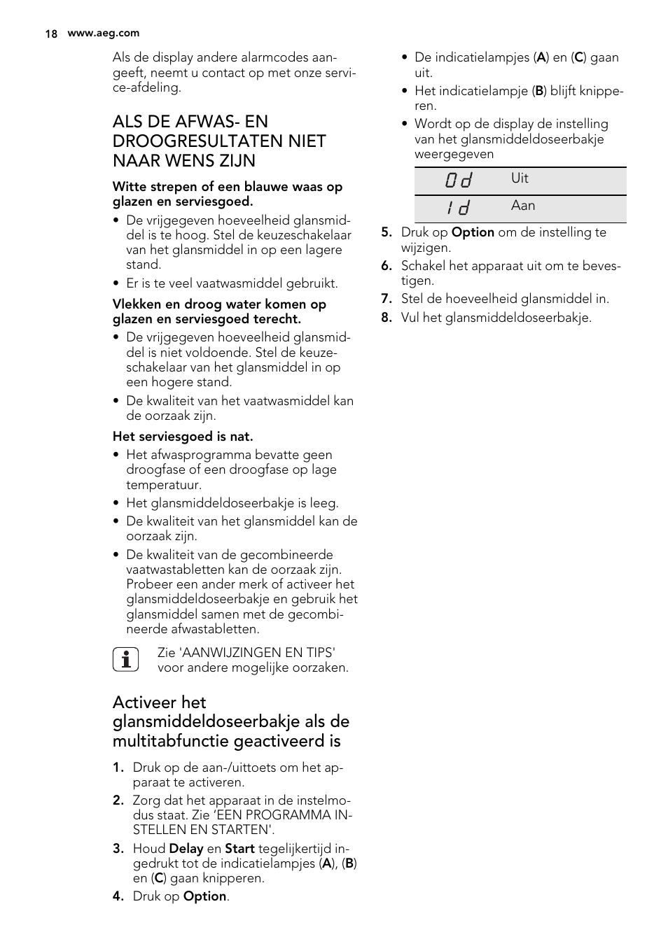 AEG F99009W0P User Manual | Page 18 / 84