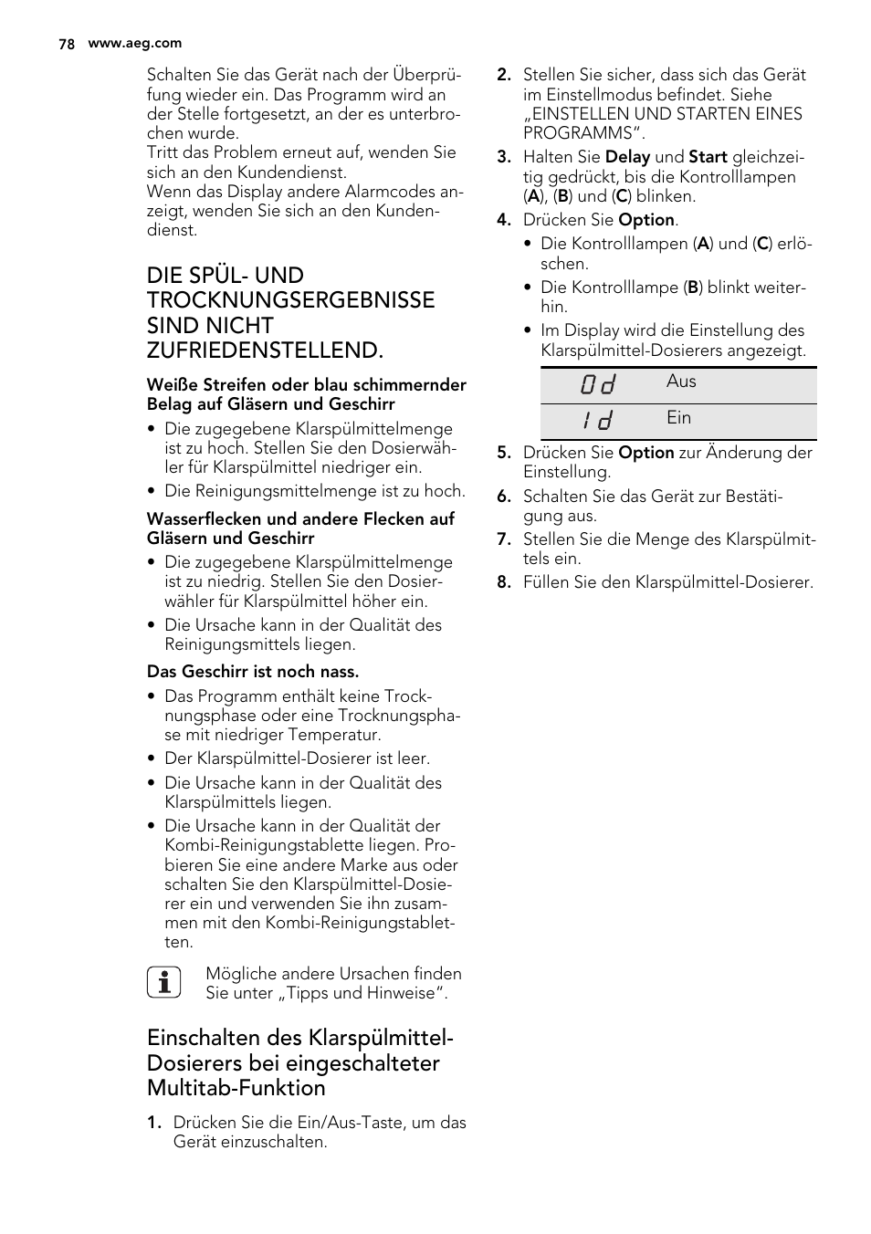 AEG F99009W0P User Manual | Page 78 / 84