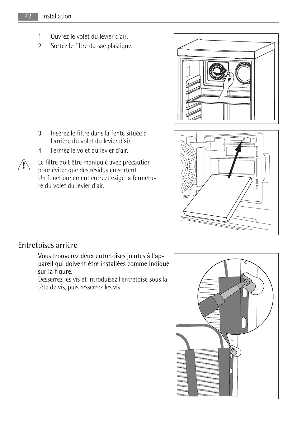 Entretoises arrière | AEG S84000KMX0 User Manual | Page 42 / 92