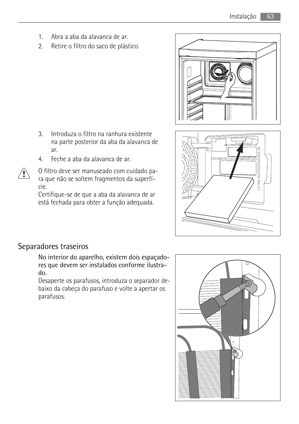 Separadores traseiros | AEG S84000KMX0 User Manual | Page 63 / 92