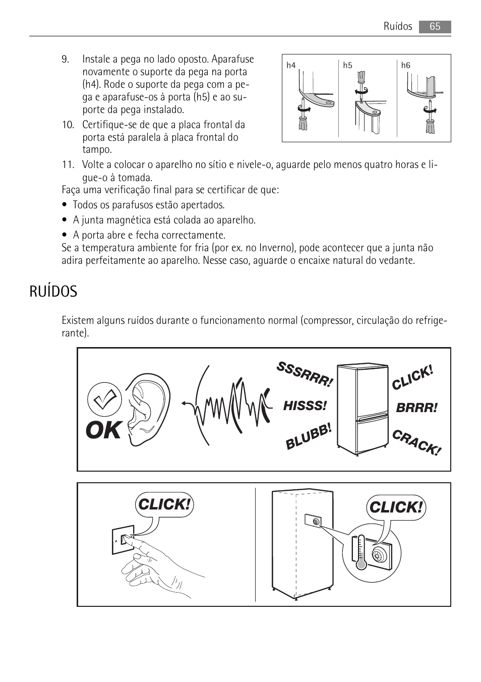 Ruídos, Click | AEG S84000KMX0 User Manual | Page 65 / 92
