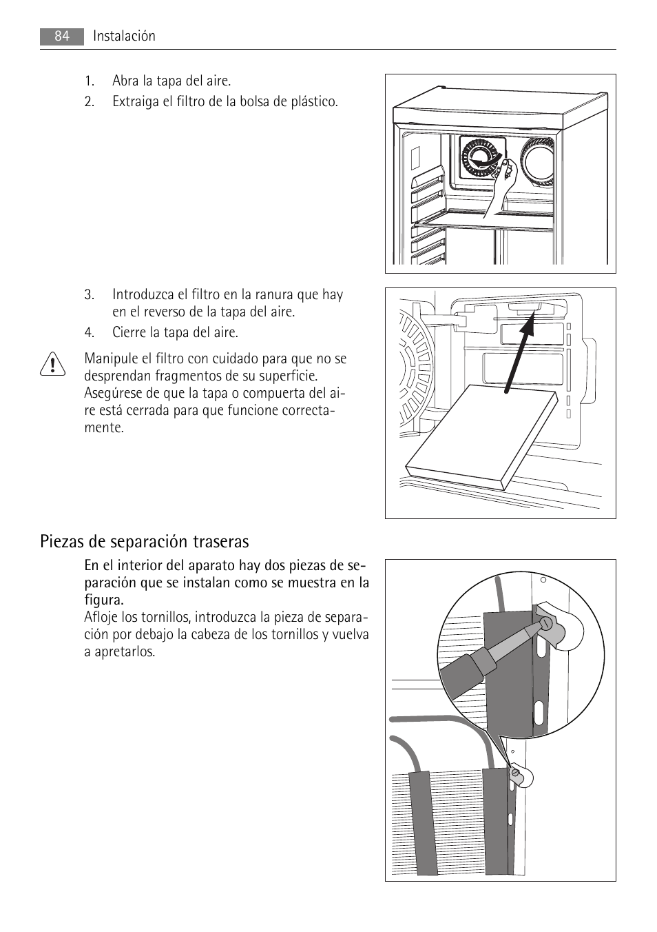 Piezas de separación traseras | AEG S84000KMX0 User Manual | Page 84 / 92