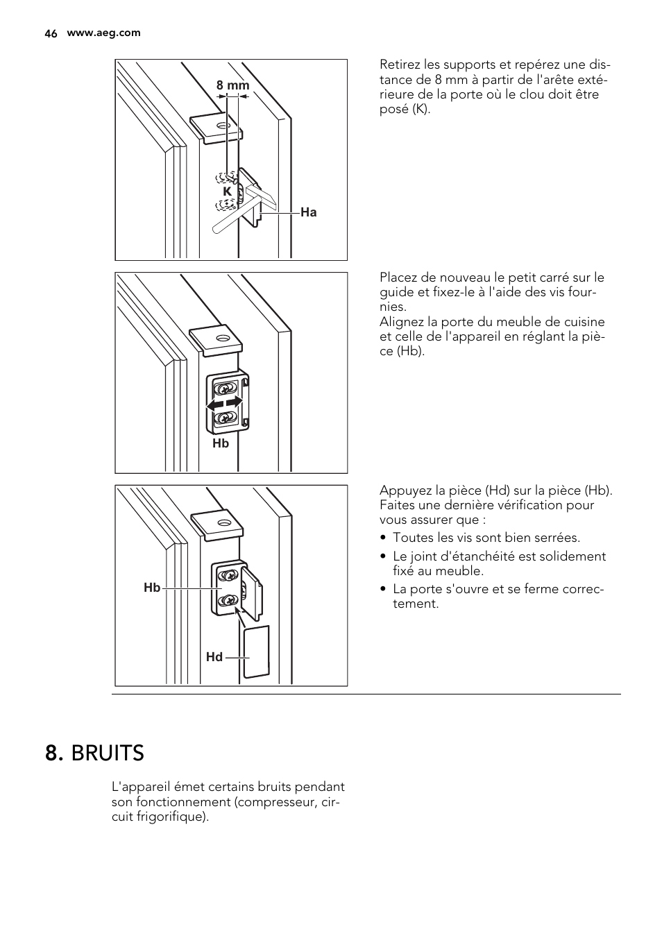 Bruits | AEG SKS81240F0 User Manual | Page 46 / 72