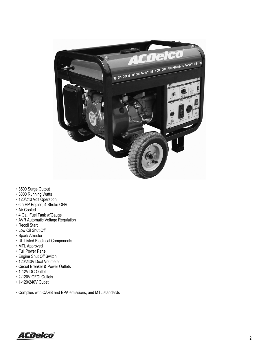 Features | ACDelco AC-G0002 User Manual | Page 2 / 36