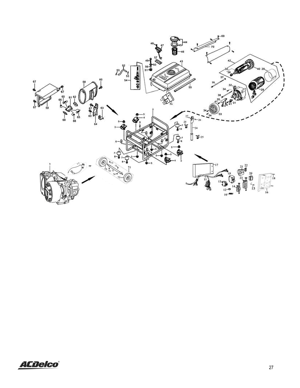 Exploded view and parts list | ACDelco AC-G0002 User Manual | Page 27 / 36