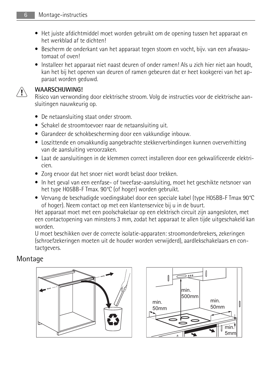 Montage | AEG HK673532FB User Manual | Page 6 / 64