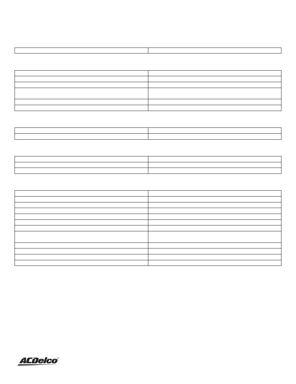 Specifications | ACDelco AC-G0004 User Manual | Page 26 / 36