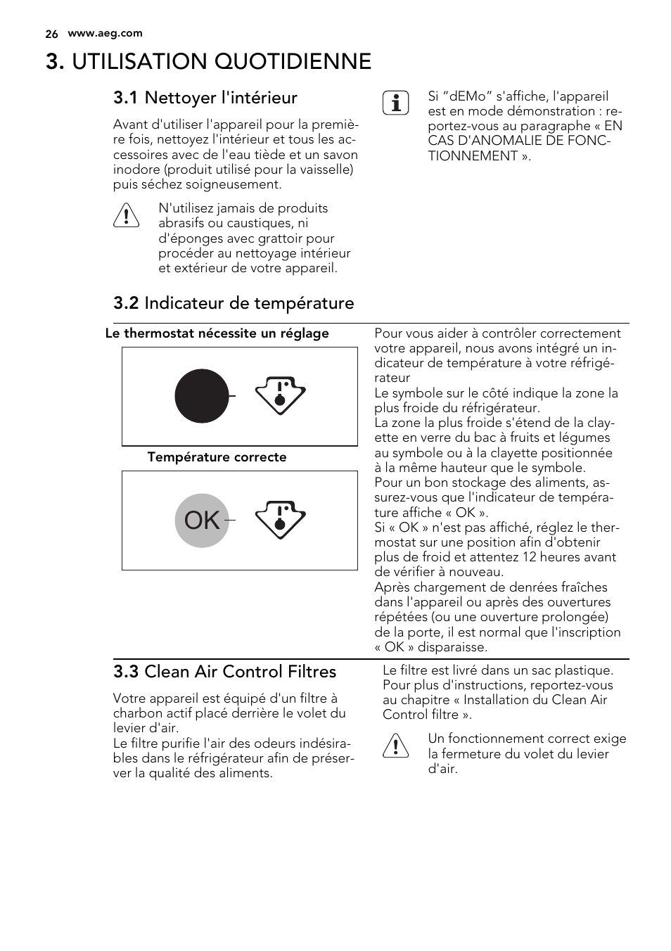 Utilisation quotidienne | AEG S84000KMX0 User Manual | Page 26 / 72
