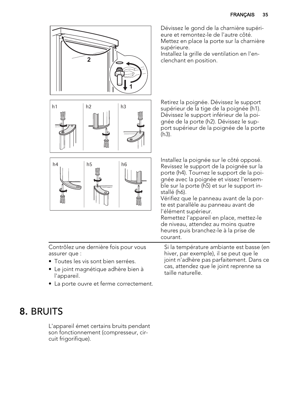 Bruits | AEG S84000KMX0 User Manual | Page 35 / 72