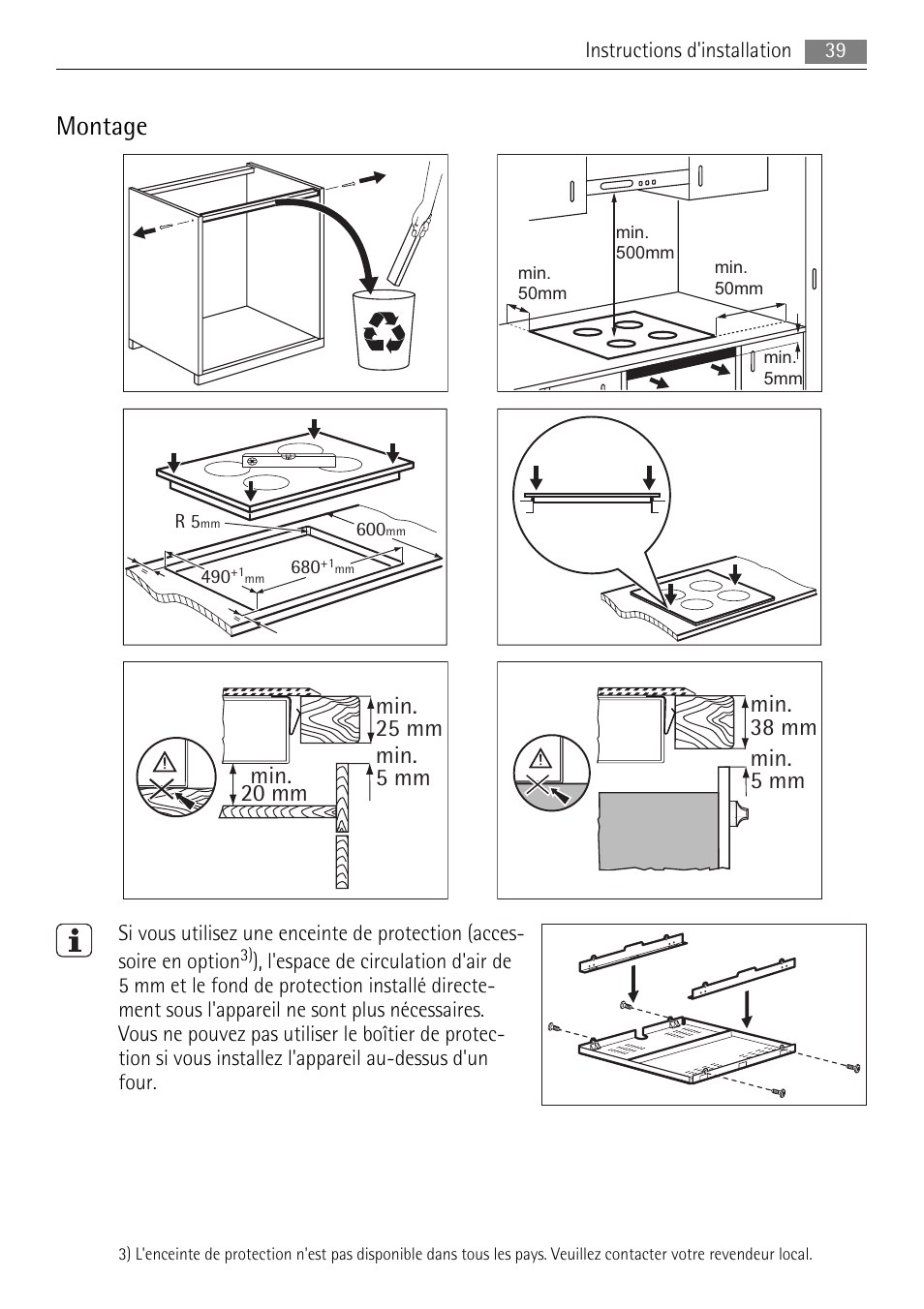 Montage | AEG HK653226XB User Manual | Page 39 / 68