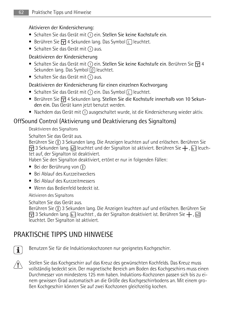 Praktische tipps und hinweise | AEG HK653226XB User Manual | Page 62 / 68