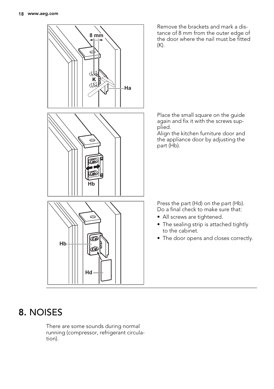 Noises | AEG SCN91800C1 User Manual | Page 18 / 84