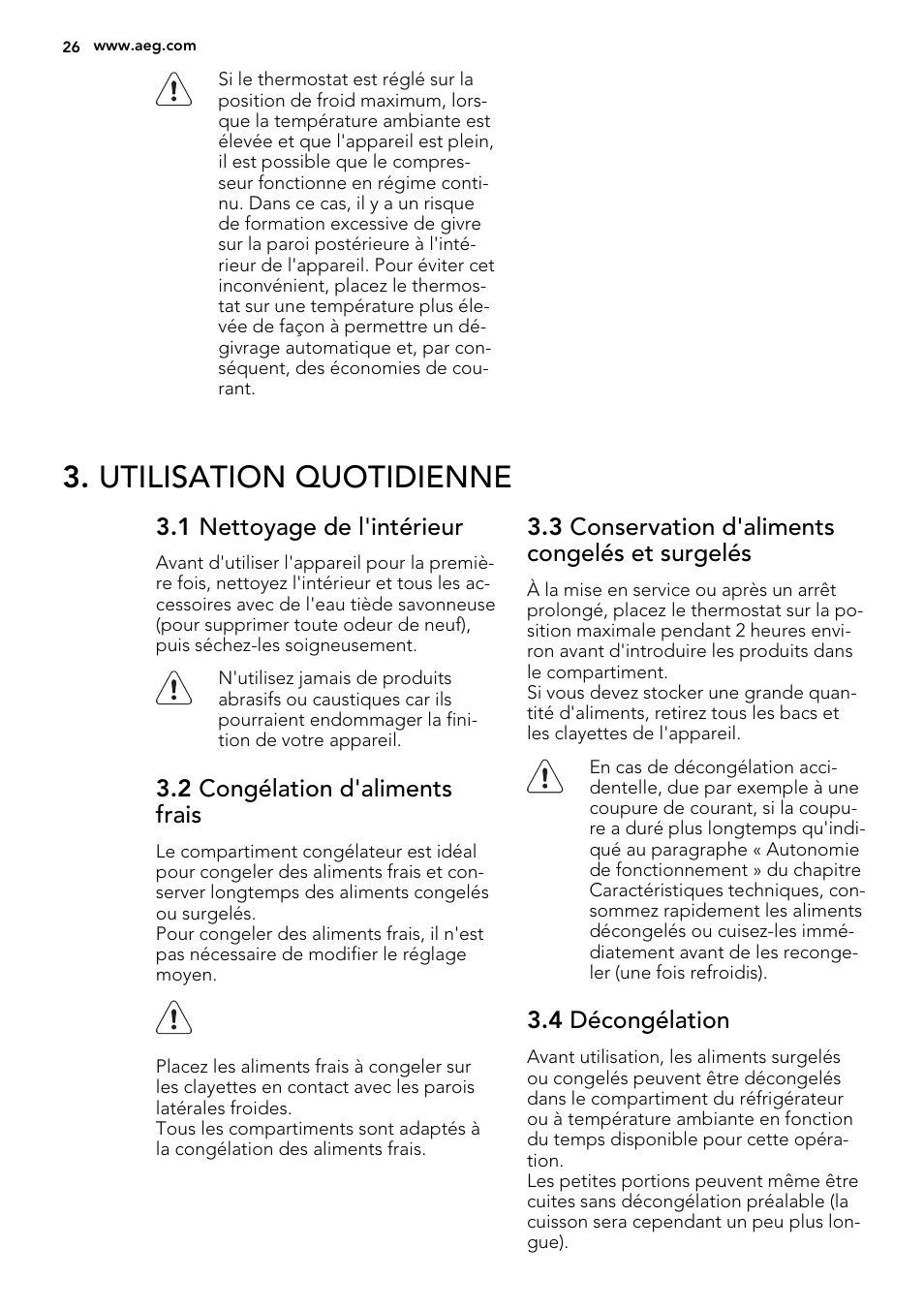 Utilisation quotidienne | AEG SCN91800C1 User Manual | Page 26 / 84