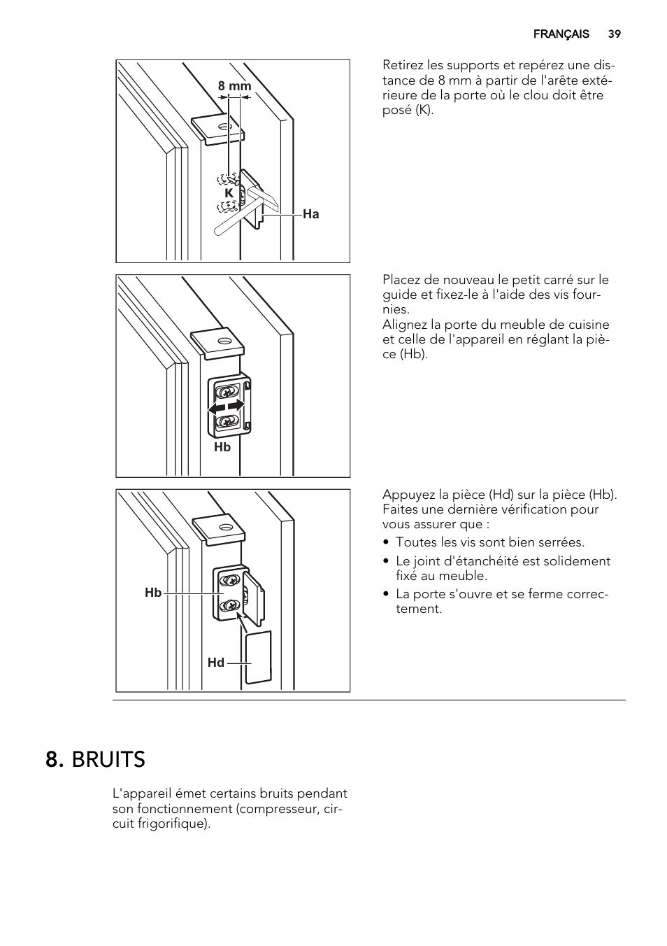 Bruits | AEG SCN91800C1 User Manual | Page 39 / 84
