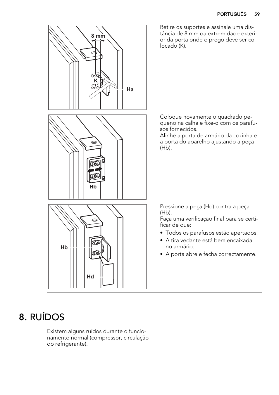 Ruídos | AEG SCN91800C1 User Manual | Page 59 / 84