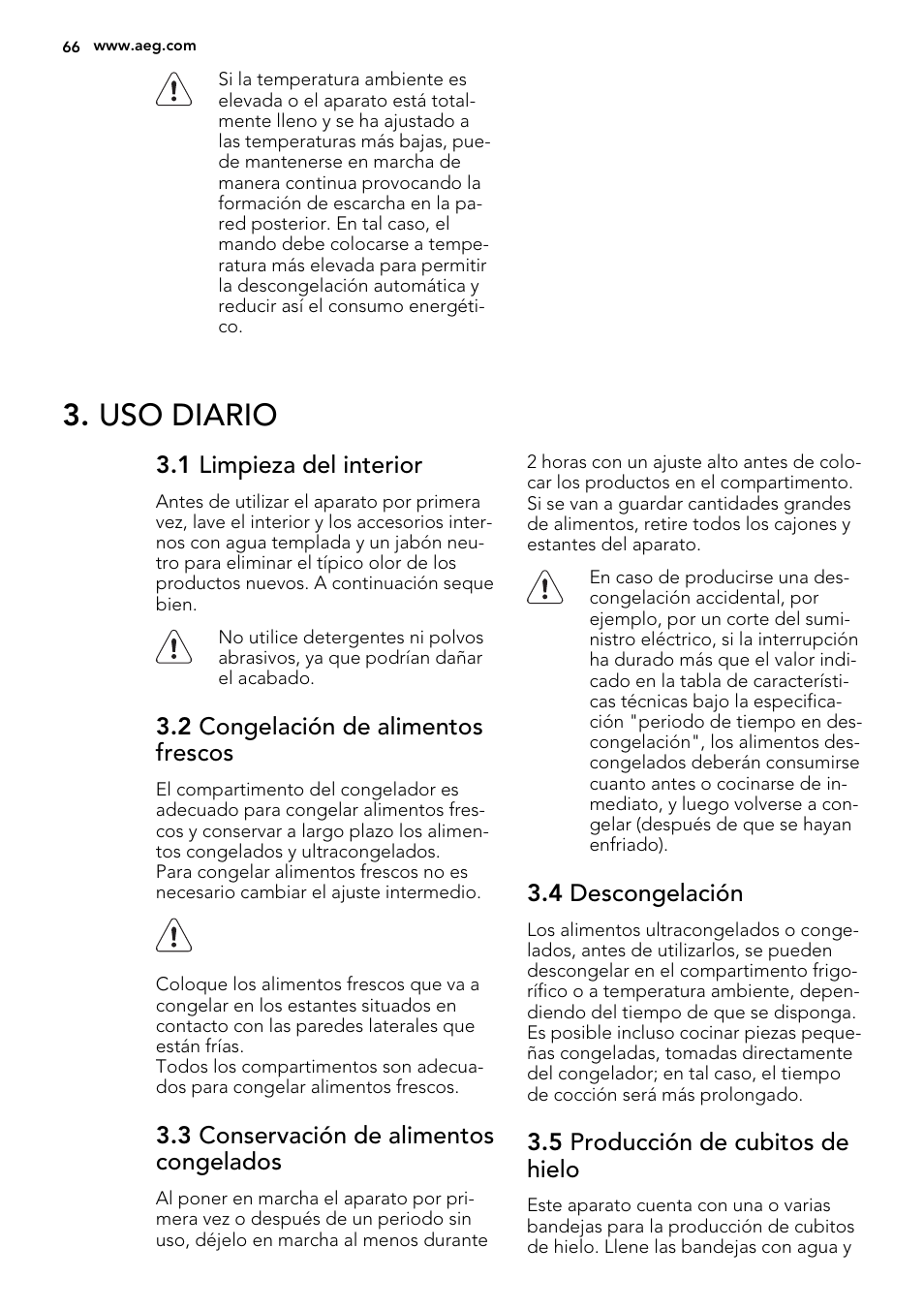 Uso diario | AEG SCN91800C1 User Manual | Page 66 / 84