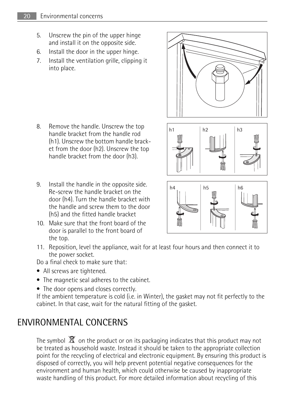 Environmental concerns | AEG S84000KMX0 User Manual | Page 20 / 88