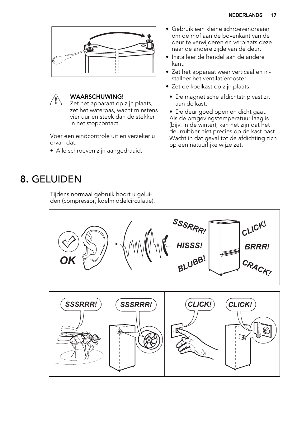 Geluiden | AEG S73200DTW0 User Manual | Page 17 / 76