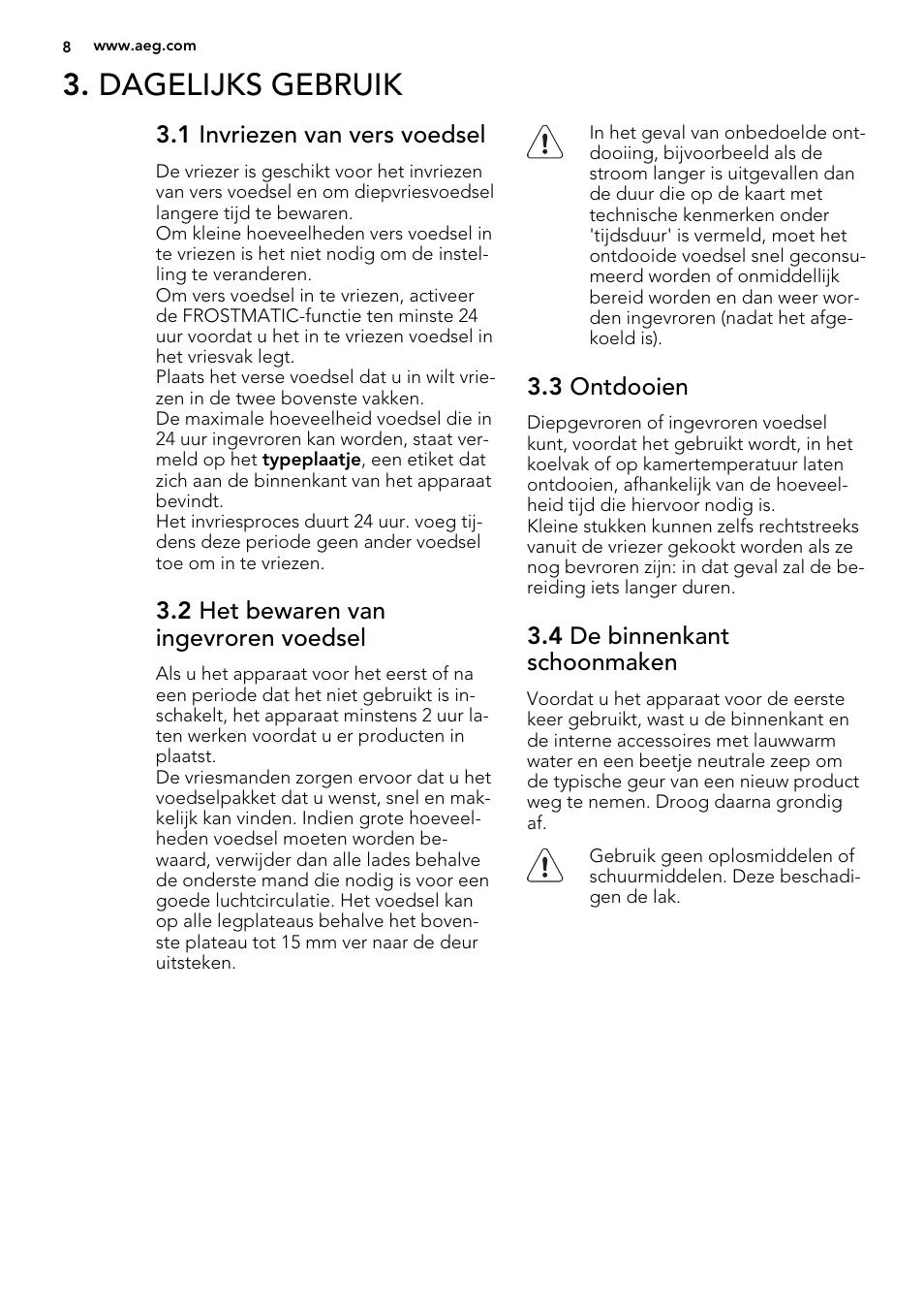 Dagelijks gebruik | AEG S73200DTW0 User Manual | Page 8 / 76