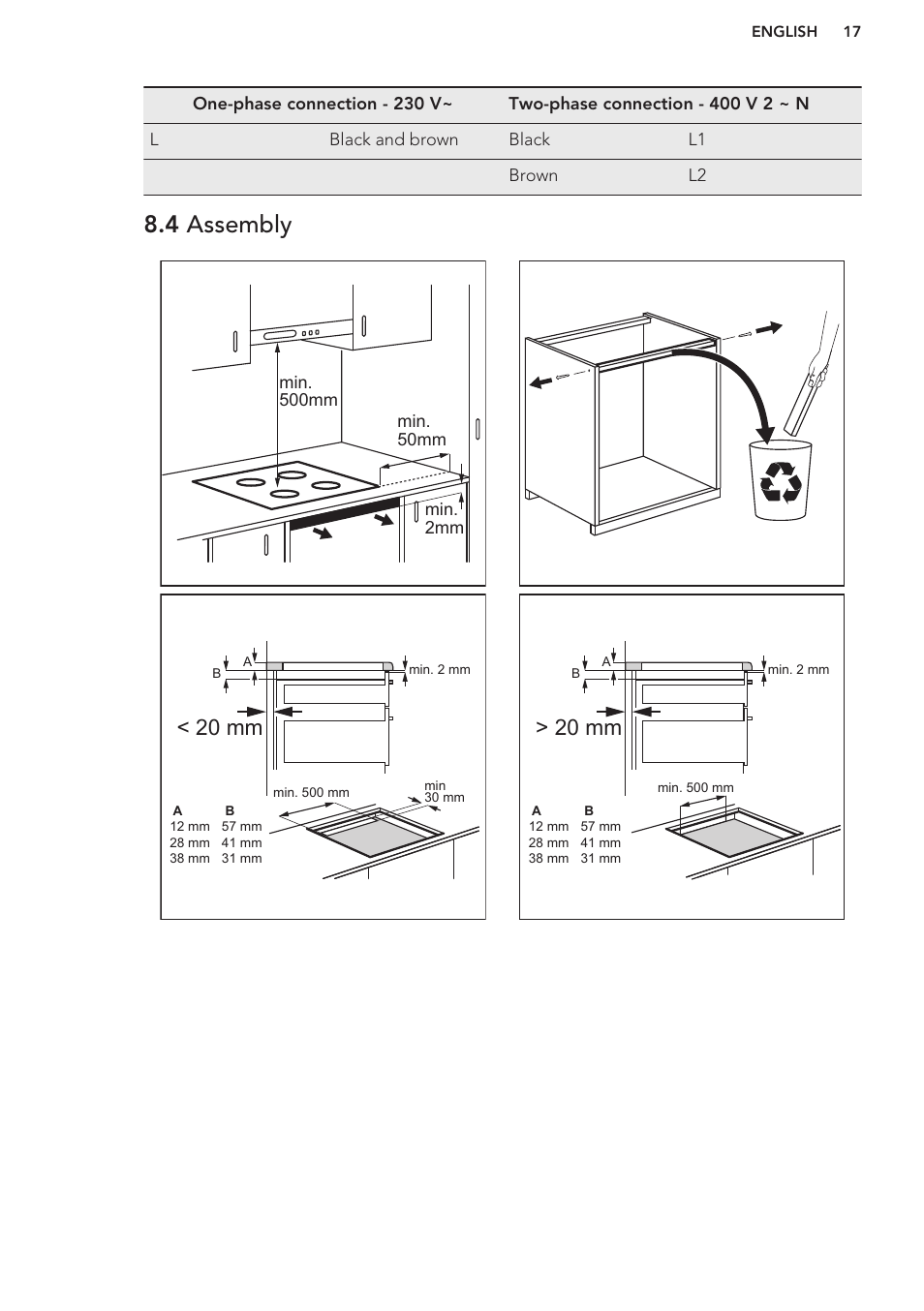 4 assembly, 20 mm | AEG HK653326XB User Manual | Page 17 / 64