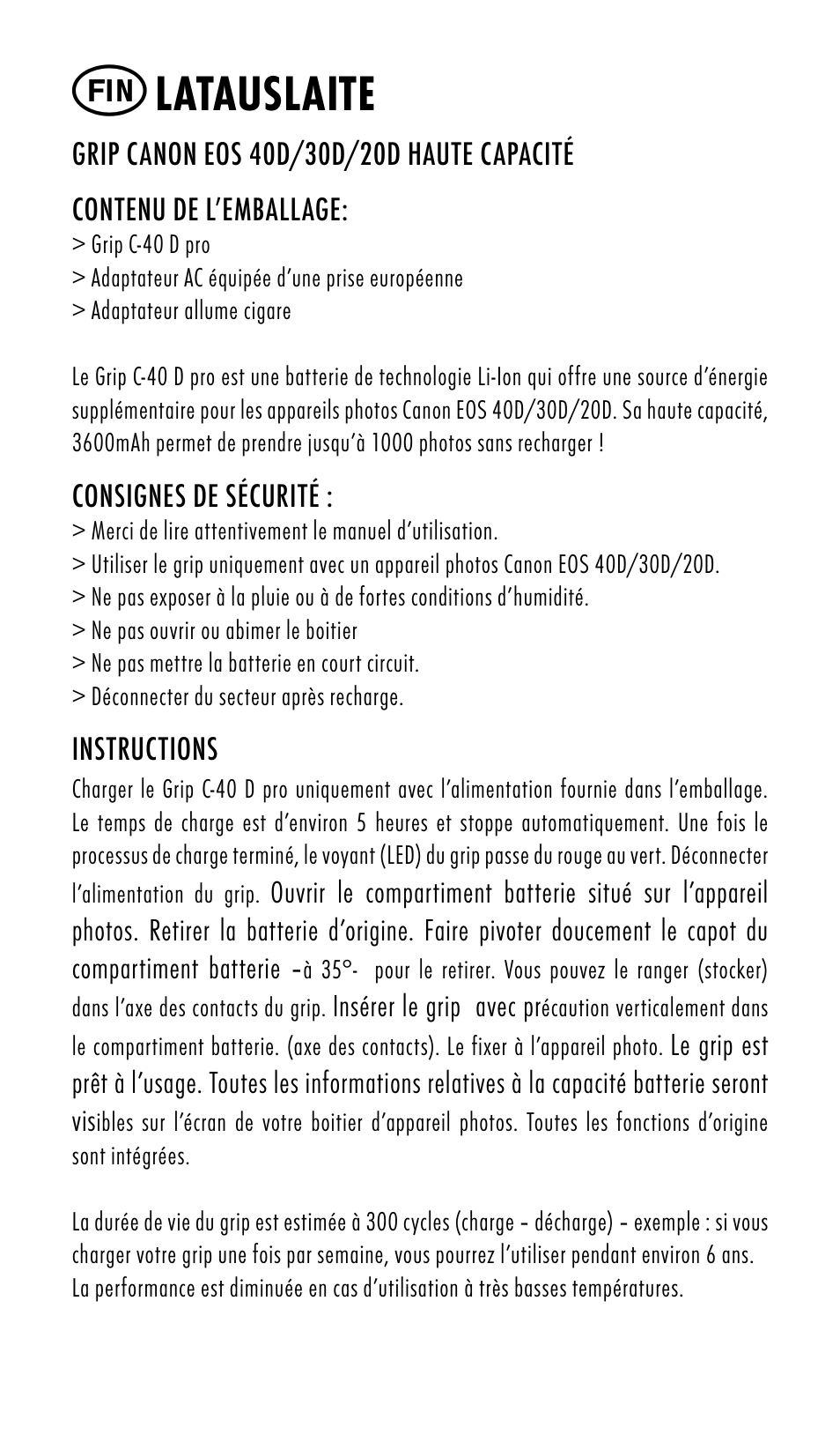 Latauslaite | Ansmann Energy CANON EOS 20D User Manual | Page 10 / 24